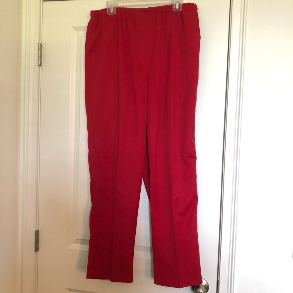Red dress slacks